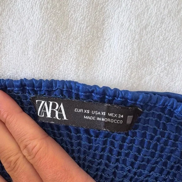 Zara Blue Satin Crop Top - Picture 7 of 7